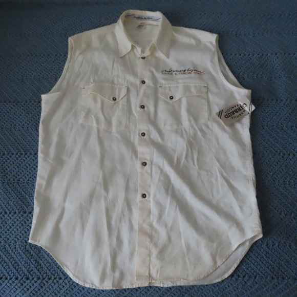 vintage rare 80s marithe girbaud made in usa sleeveless button up sz S  NWT - Picture 1 of 6